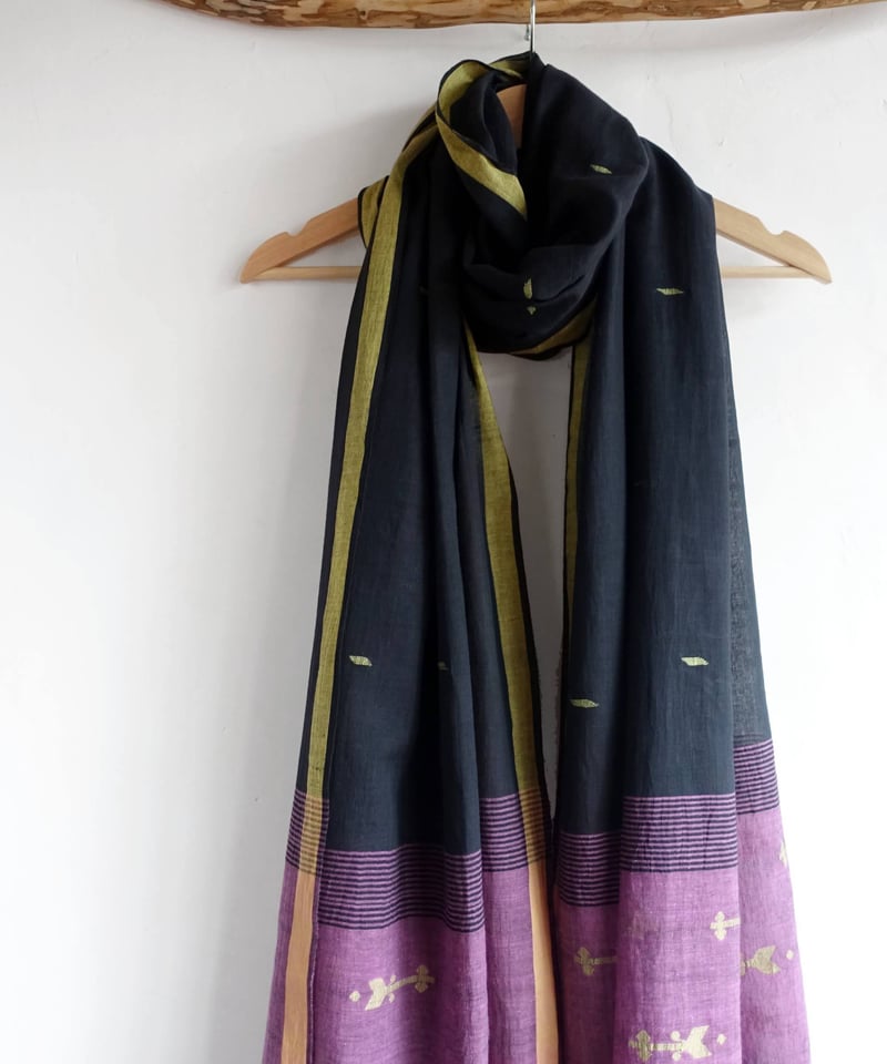 ジャムダニショール黒紫 | KANNOTEXTILE ONLINE