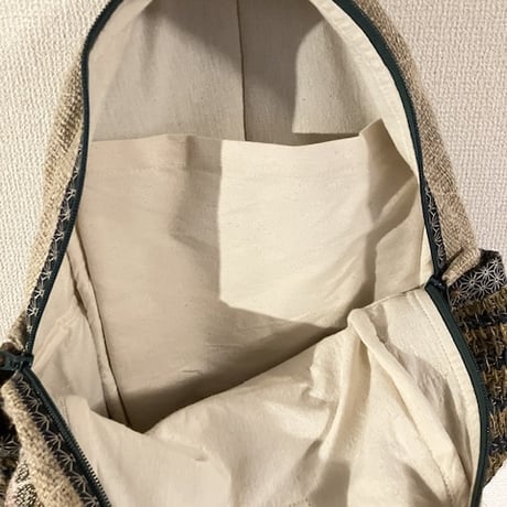 プレミアム 麻の葉織り ヘンプボックスポケットリュック 小