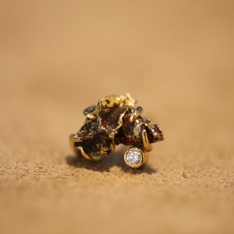 銀座隕石販売所BigBangイミラックパラサイト×ダイヤモンドピアス イミラックパラサイト隕石ピアス ダイヤモンド添え。【ペア