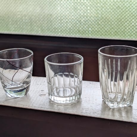 【アンティーク】 レトロなミニガラス酒器 3点セット