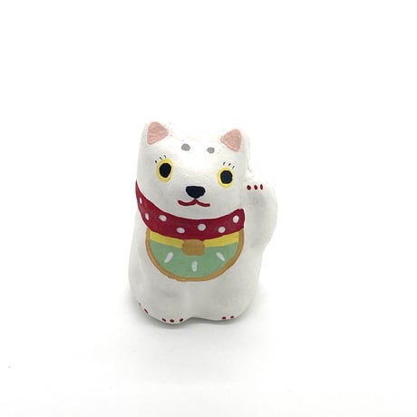 土人形中　招き犬　Claydoll of Luckydog