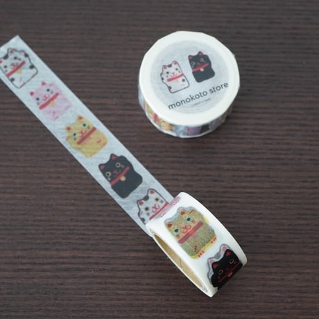 マスキングテープ（招き猫）Washi tape (Lucky cat)