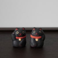 ミニ招き猫（黒）　Mini Lucky cat  black