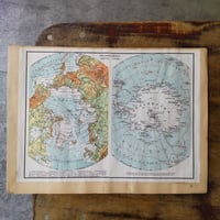 ドイツの古い地図帳の切り抜き 南アメリカ 北部分