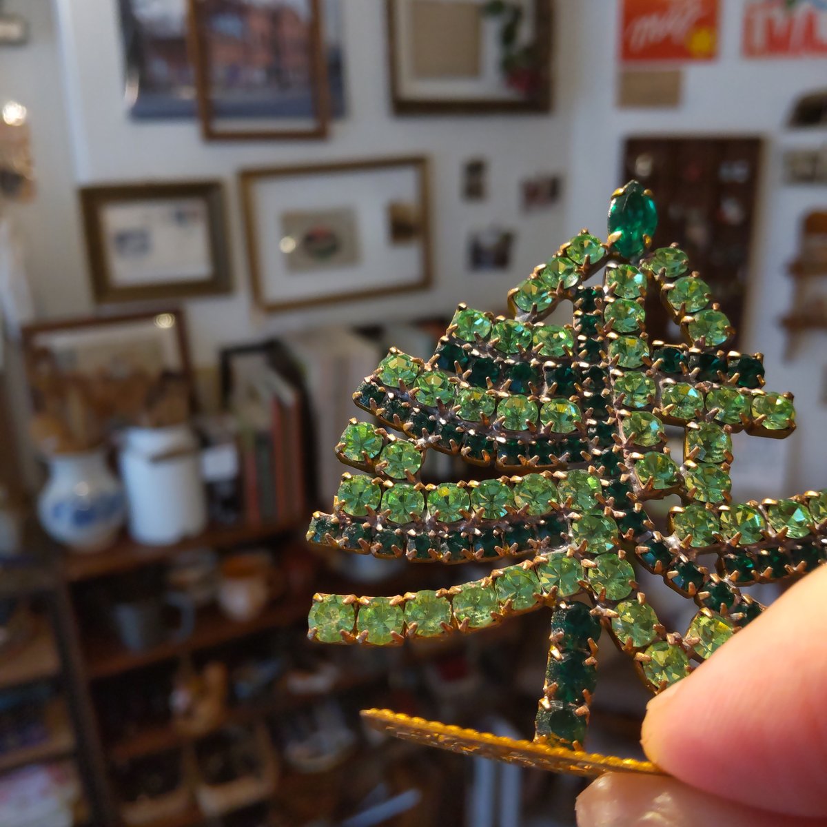 チェコガラスのラインストーン クリスマスツリー グリーン | Gemisch
