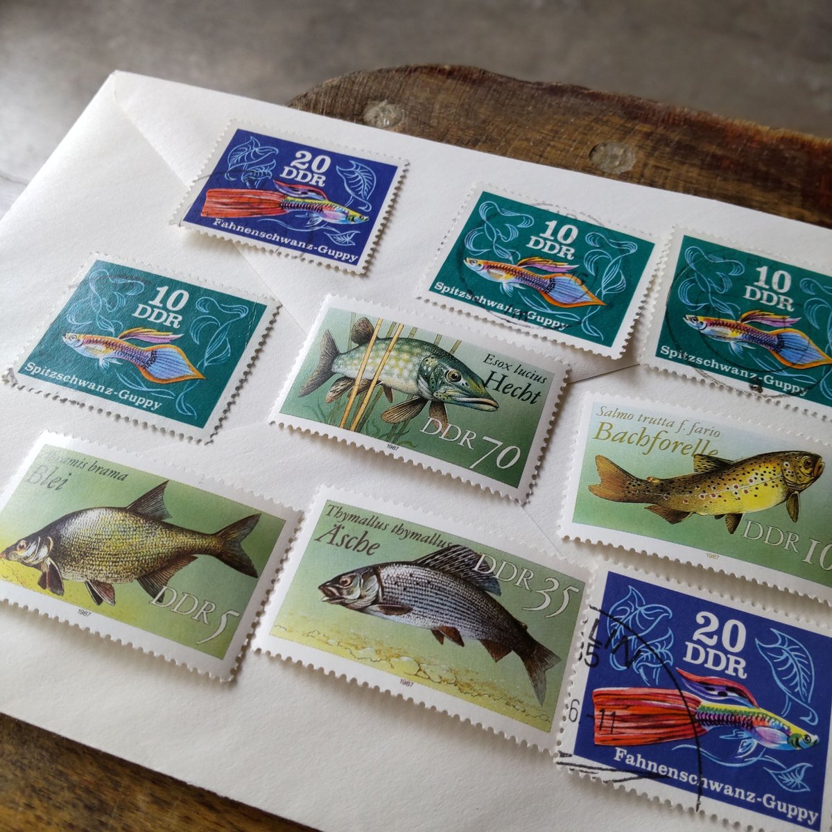 日本の古切手　美しいドイツ　16枚 ドイツの古切手 お魚 | Gemisch