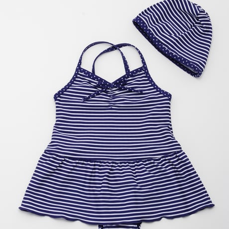 子供水着/細ボーダーワンピース/パープル/sandia