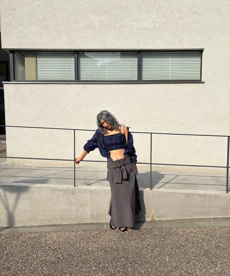 shaggy pullover + long skirt set