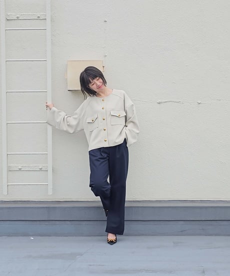 two pockets collarless jacket　￥39,600→￥19,800
