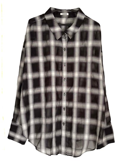 sheer check shirt＋bratop