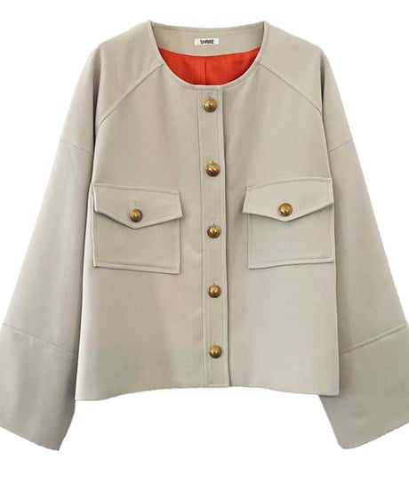 two pockets collarless jacket　￥39,600→￥19,800