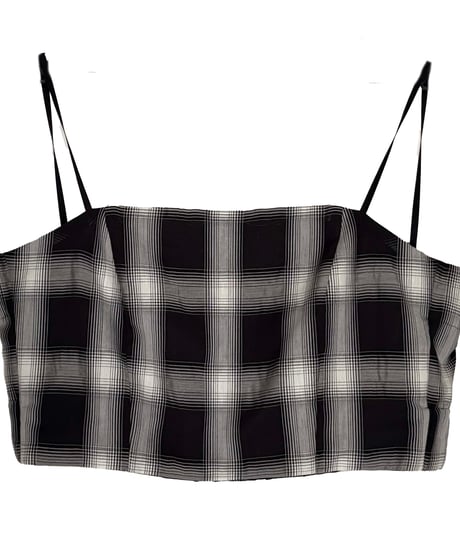 sheer check shirt＋bratop