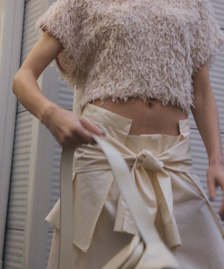 v-neck shaggy pullover