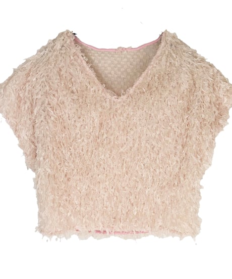 v-neck shaggy pullover