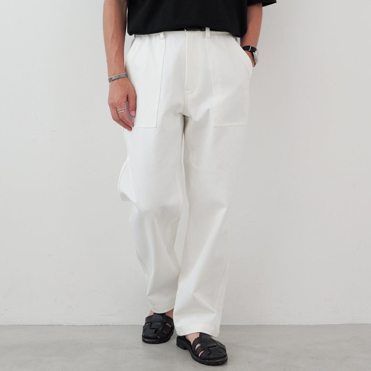 【nod】 denim baker wide pants【新品タグ付】 White Denim Baker Pants | So|大人に似合う”少数精鋭”の定番服