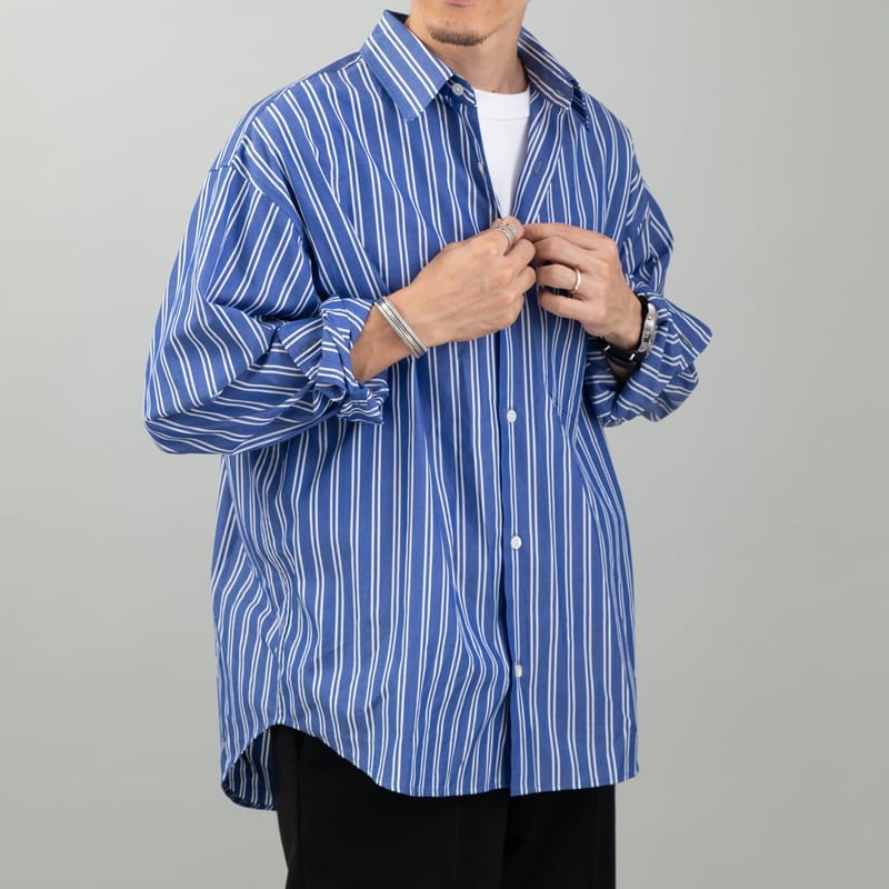 nagonstans STRIPE Bend Cuff SH シャツ ストライプ nagonstans STRIPE Bend Cuff SH シャツ ストライプ - メルカリ