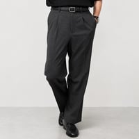 Grey Tuck Pants