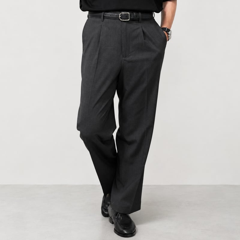 Grey Tuck Pants | So
