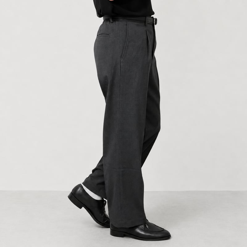 Grey Tuck Pants | So