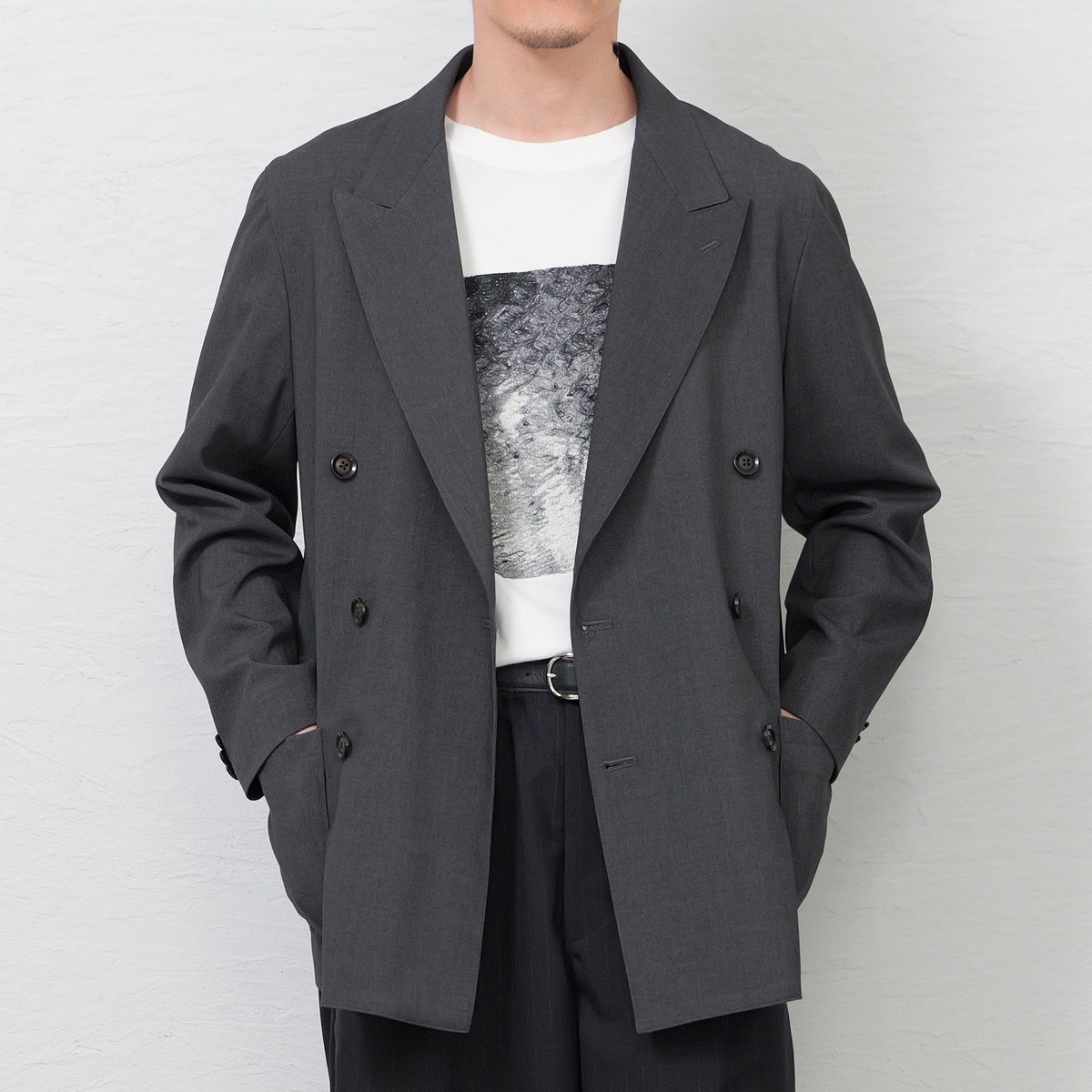 So 大山シュン ダークグレー ダブルジャケット Mサイズ【美品】 GD-Jacket | So