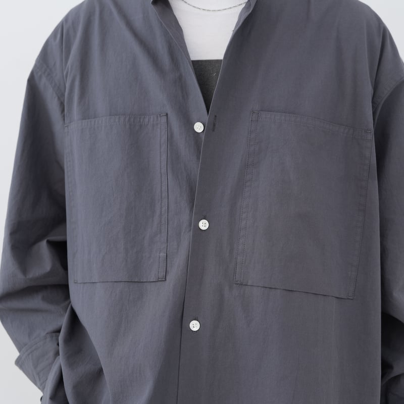 Grey Band Collar Shirts | So