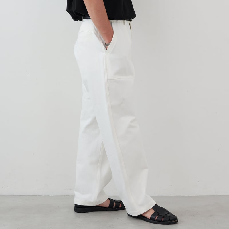 ホワイト ワークパンツ 4ポケット ワイドレッグマルチポケットカーゴパンツ P274 – PPP STUDIOS