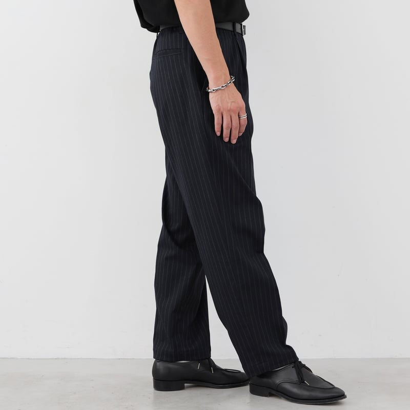 PRADA 19FW ストライプ スラックス size 48 PRADA(プラダ) テーパードスラックスパンツDNA955 DNA955 グレー