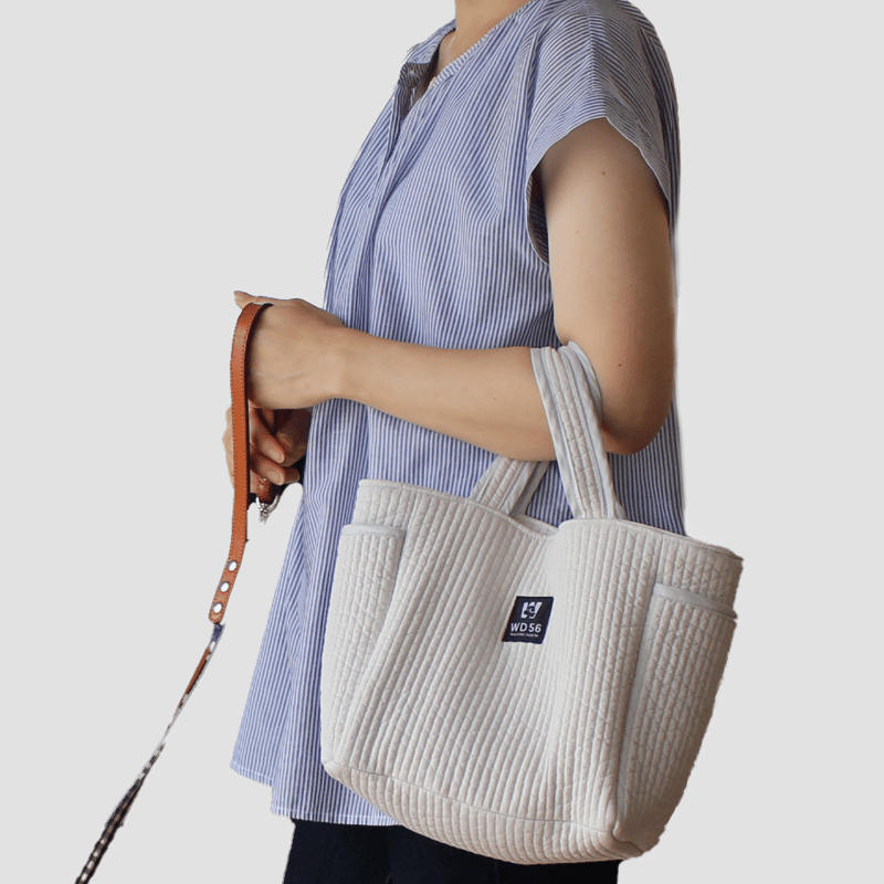 nov1012さまオーダー専用♡ヌビキルトお散歩バックば♡ お散歩バッグ サイドポケット トートバッグ ヌビバッグ ベージュ