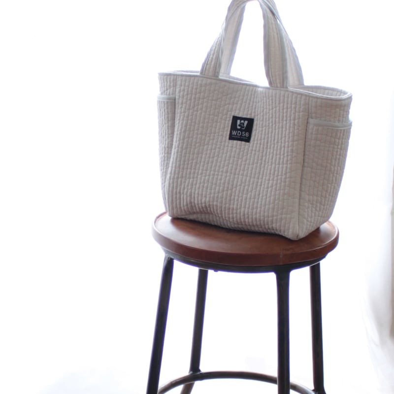 お散歩バッグ サイドポケット トートバッグ ヌビバッグ ベージュ