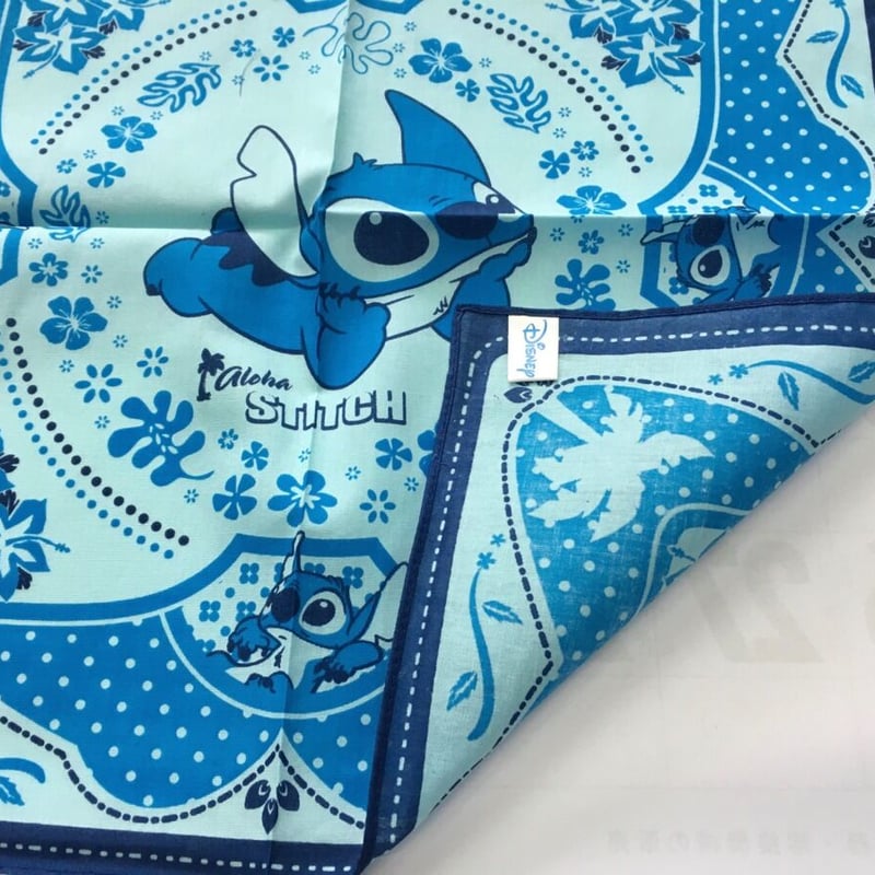 ディズニー レトロ調 スティッチハンカチ 40x40cm 12枚1セット
