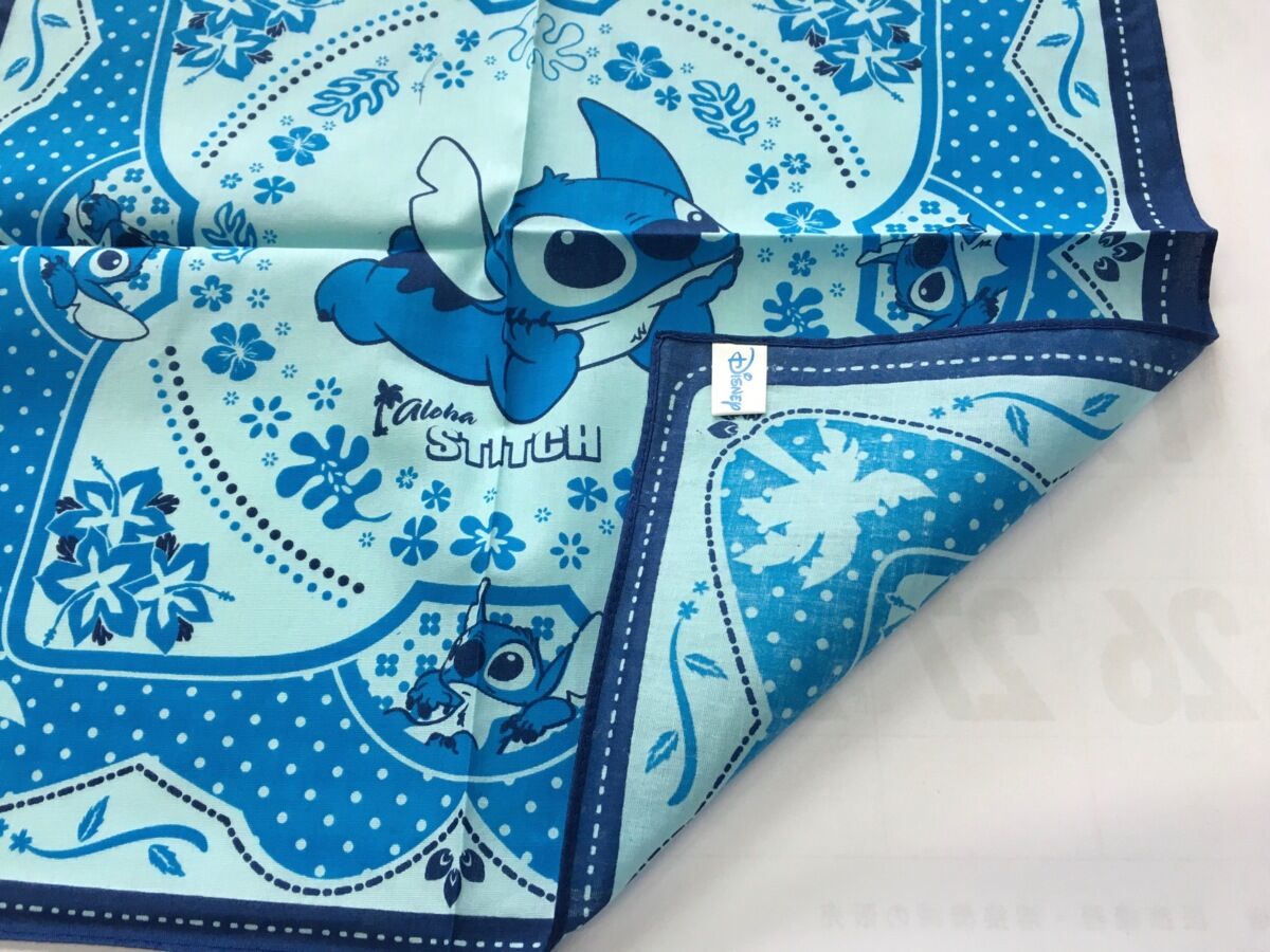 ディズニー レトロ調 スティッチハンカチ 40x40cm 12枚1セット