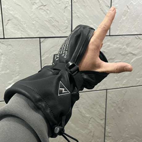 手の出るレザーグローブ🥊オーバーロブスタータイプ【山羊革⚡️中綿なし】2ウェイ・袖に入れても被せても使えます