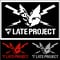 カッティングステッカー【 ねこ × LATEproject 】4カラー（ホワイト、ブラック、レッド、シルバー）