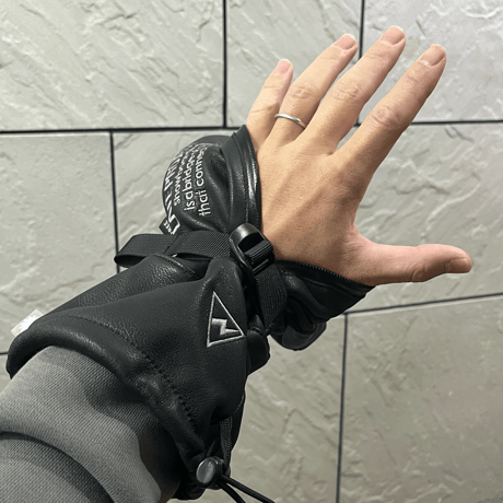 手の出るレザーグローブ🥊オーバーロブスタータイプ【山羊革⚡️中綿なし】2ウェイ・袖に入れても被せても使えます