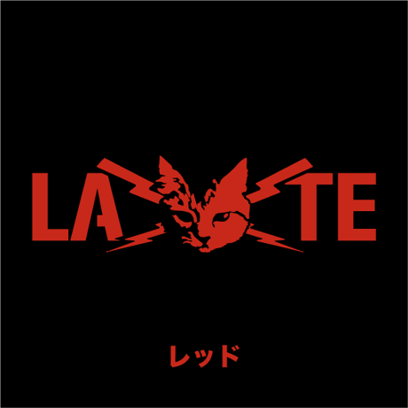 カッティングステッカー【 LA×ねこ×TE 】4カラー（ホワイト、ブラック、レッド、シルバー）