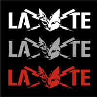カッティングステッカー【 LA×ねこ×TE 】4カラー（ホワイト、ブラック、レッド、シルバー）