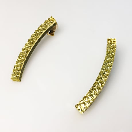 カッコつけるピアス ・イヤリング／ダイヤクリア×ゴールドミラー