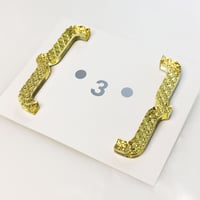 カッコつけるピアス ・イヤリング／ダイヤクリア×ゴールドミラー