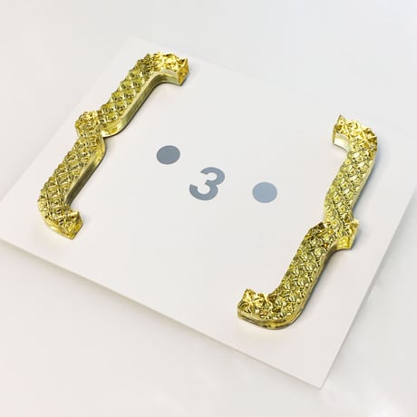 カッコつけるピアス ・イヤリング／ダイヤクリア×ゴールドミラー