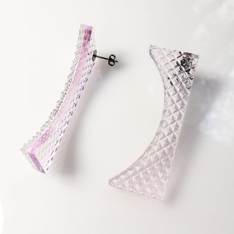 カッコつけるピアス ・イヤリング／ダイヤクリア×ピンククリア