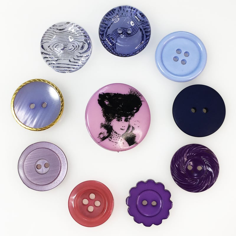 ヴィンテージボタン／10個セット／パープル系1 | Perch Branch Design