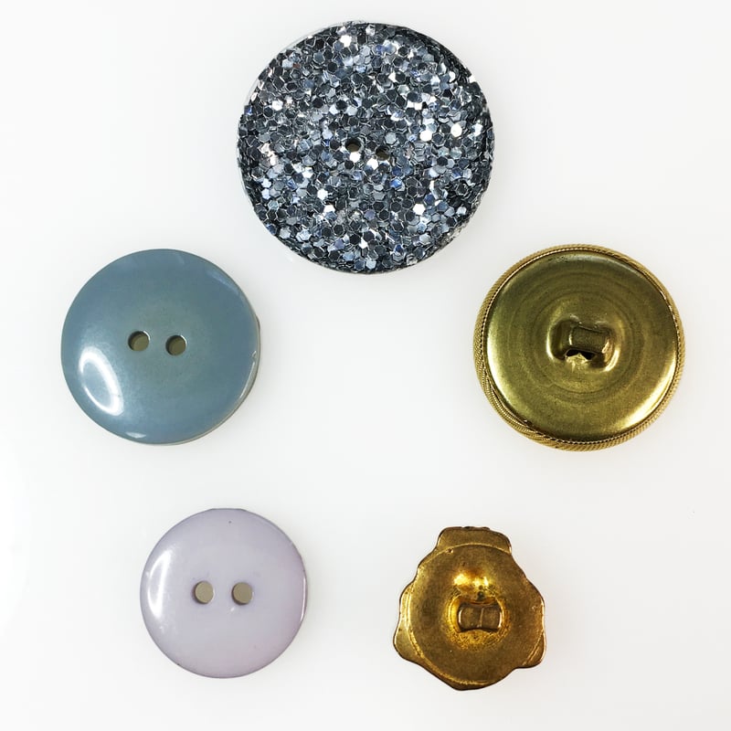 ヴィンテージボタン／5個セット／ゴールド＆ラメ系 | Perch Branch  