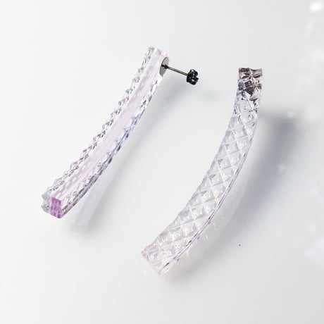 カッコつけるピアス ・イヤリング／ダイヤクリア×ピンククリア