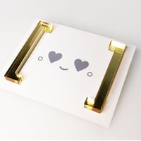 カッコつけるピアス ・イヤリング／クリアピンク×ゴールドミラー