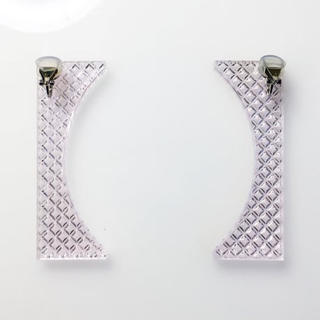 カッコつけるピアス ・イヤリング／ダイヤクリア×ピンククリア