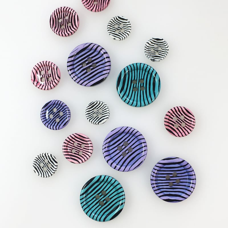 ヴィンテージボタン／ゼブラ柄／4ホール | Perch Branch Design
