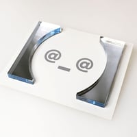 カッコつけるピアス ・イヤリング／クリアブルー×シルバーミラー