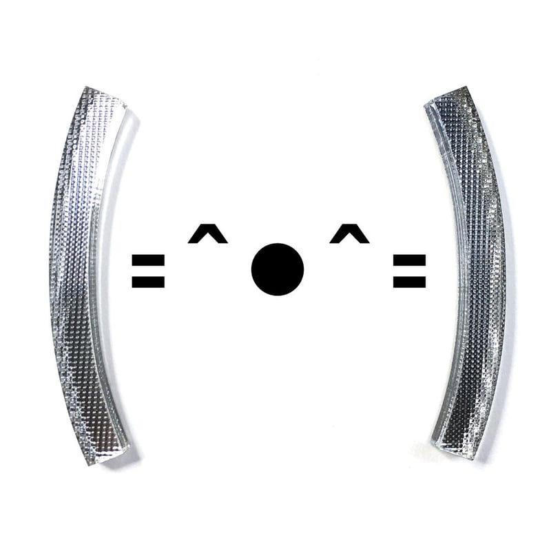 カッコつけるピアス ・イヤリング／ドットクリア×シルバーミラー