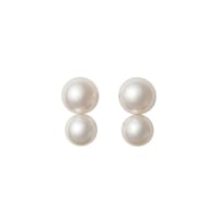 ２粒パールピアス　ホワイト