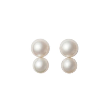 ２粒パールピアス　ホワイト